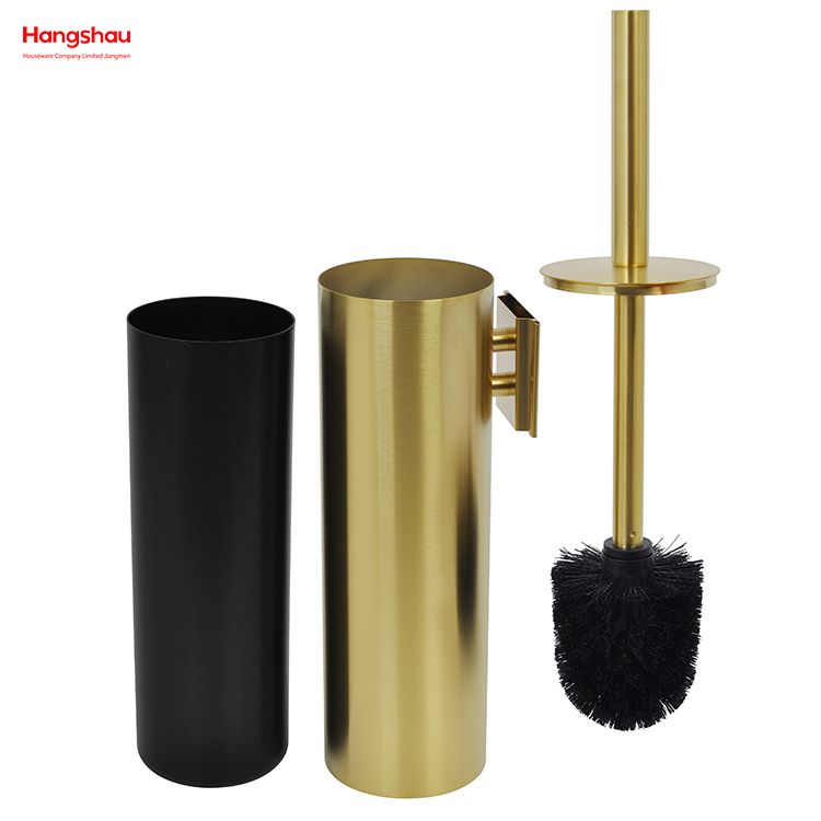 Golden Lacquer Spraying Household Bathroom Stainless Steel 304 Wall-mounted Toilet Brush Holder