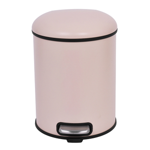 5L Galvanized Steel Round Garbage Trash Bin For Kitchen Waste Office Trash Can Colorful Silent Closing Foot Pedal Dustbin