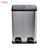 40L Kitchen Garbage Classification Waste Cafeteria Sorting Garbage Bins Outdoor Stainless Steel Environment protection Classification Trash Can