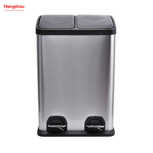 40L Kitchen Garbage Classification Waste Cafeteria Sorting Garbage Bins Outdoor Stainless Steel Environment protection Classification Trash Can