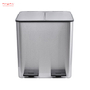 40L Waste Cafeteria Sorting Garbage Bins Outdoor Stainless Steel Environment protection Classification Trash Can Kitchen Garbage Classification