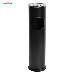 8L Small Round Ashtray Dustbin Metal With An Ashtray In The Hotel LobbyTrash Can Ashtrays in Public Places Waste Bins Smoking Area Trash Can Stainless Steel