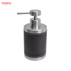 Bathroom Accessories Luxury Artificial Leather Decorate Set Stainless Steel Complete Bathroom Lotion Bottle Dispenser Foam Pump Soap Bottle Synthetic Leather 