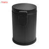 Household Bathroom Stainless Steel Black Lacquer Spraying 3L Pedal Trash Bin With Cover Closing Slowly And Mutely Round Trash Bin Waste Bin Dustbin