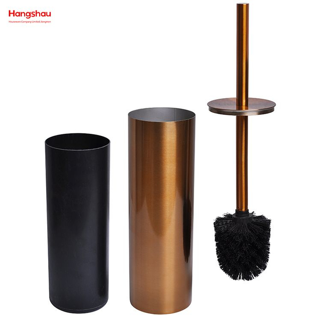Household Bathroom Stainless Steel Brushed And Bronze Lacquer Spraying Toilet Brush Holder Matte Toilet Cleaning Brush Holder Wc Clean Brush Holder