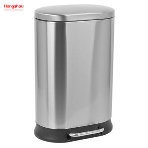 Modern Houseware 410 Stainless Steel 30l Pedal Trash Bin With Cover Closing Slowly And Mutely Round Trash Can