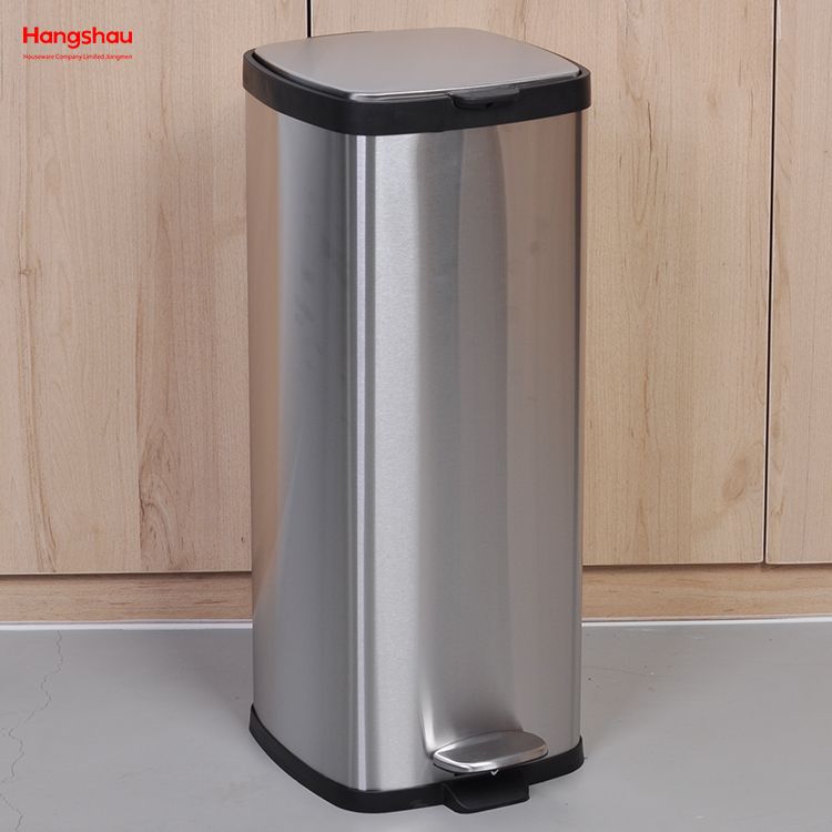 Hotel Bedroom Trash Can Hot Selling 30l Stainless Steel Rubbish Bin With Pedal Feature For Kitchen Storage