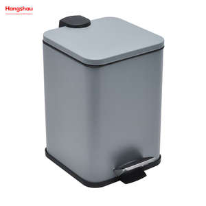 5L Square Bathroom Trash Can Morden Style Dustbin Garbage Can Metal Powder Coating Household Pedal Waste Bin Dust Bins For Indoor Trash Can 