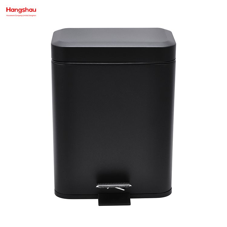 5L Square Bathroom Trash Can Waste Bin Dust Bins For Indoor Trash Can Metal Powder Coating Household Pedal Morden Style Dustbin Garbage Can