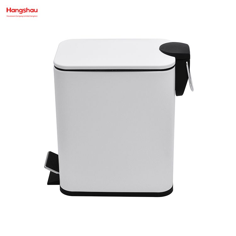 5L Waste Bin Dust Bins Pedal Morden Style Dustbin Garbage Can Household Square Bathroom Trash Can For Indoor Trash Can Metal 