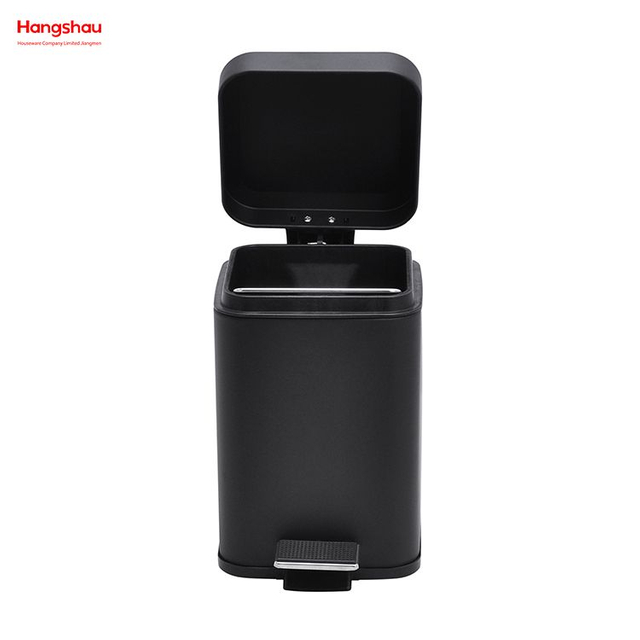 3L Stainless Steel Square Pedal Bin with Soft Close Device High Quality Trash Can with Foot Pedal for Bathroom/bedroom/office Dustbin Pedal Bin Garbage Can