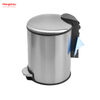 5L Stainless Steel Round Pedal Bin with Soft Close Device Household Bathroom Inner Bucket Trash Bin with Step Pedal for Office And Kitchen Use Waste Bins Genre Dustbin Garbage Can