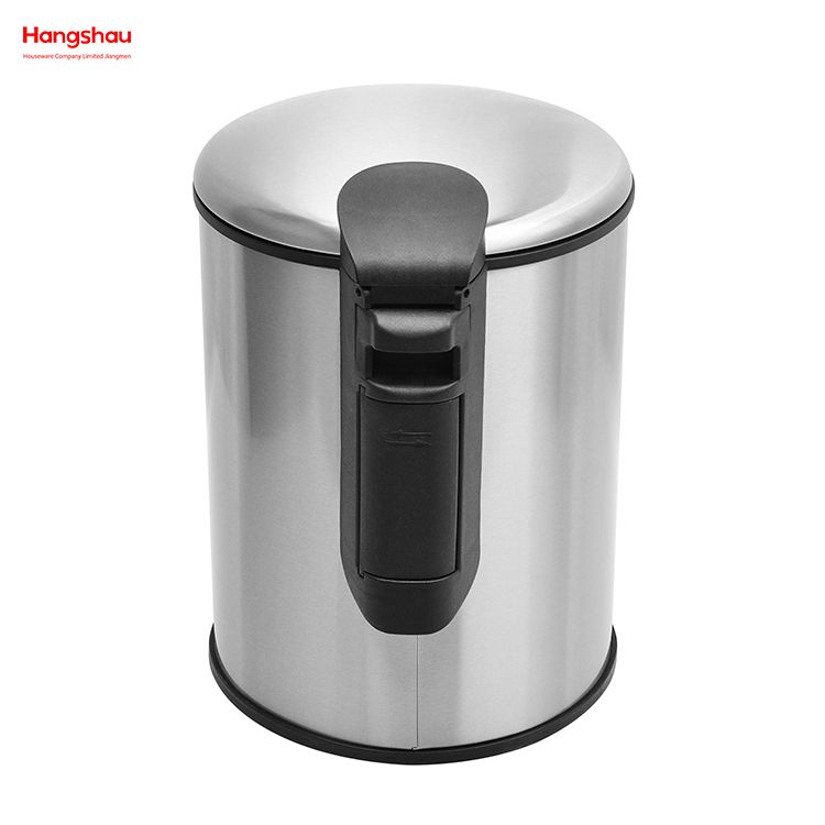 8L Household Bathroom Inner Bucket Trash Bin with Step Pedal Office And Kitchen Use Waste Bins Genre Dustbin Garbage Can Stainless Steel Round Pedal Bin with Soft Close Device 