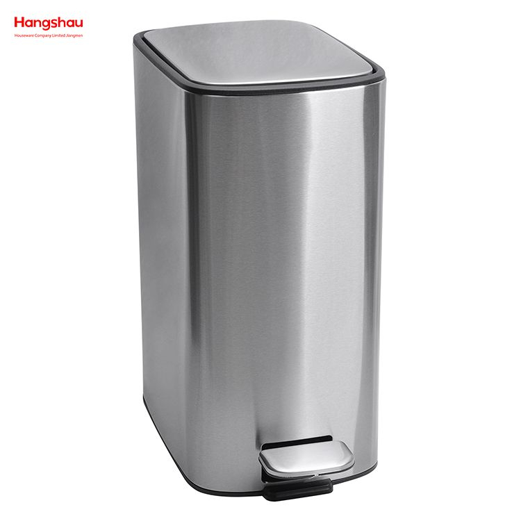 11.5L Stainless Steel Rectangular Pedal Bin Hotel Dust Bin Foot Pedal Dustbin With Rubbish Bin Garbage For Kitchen Hotel Office Trash Can