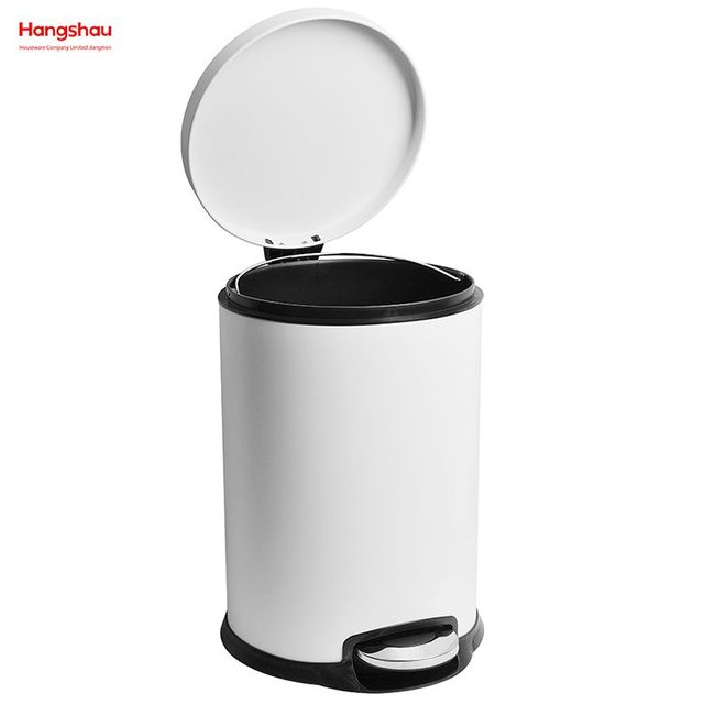 20 Liter / 5.3 Gallon Round Household Soft-close Trash Can With Foot Pedal Can Step Pedal Dustbin Kitchen Waste Bin Garbage Bin