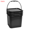 Outdoor Camping Barbecue Water Bucket Grid Portable Bucket Iron Square Storage Bucket Beach Play Plastic Square Storage Bucket Sets of 3 Pieces Barbecue charcoal bucket