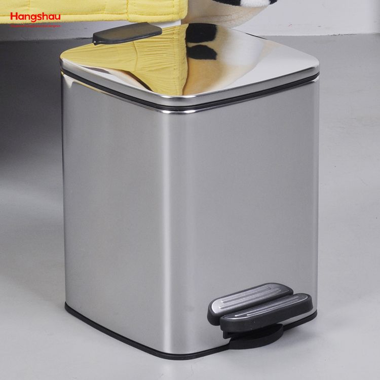 6-litre Stainless Steel Waste Bin Pedal Soft Close Trash Can With Foot Pedal Garbage Bin