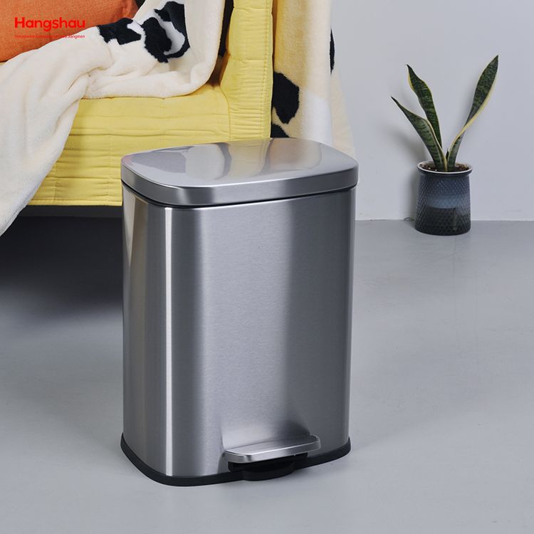 12l Stainless Steel Foot Operated Waste Bins For Hotel Bathroom Pedal Trash Can