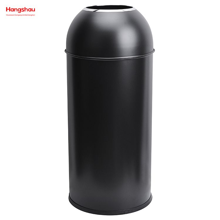 90L Hotel Square Outdoor Garden Waste Bin Trash Can Black Pop Up Open Top Waste Trash Bin