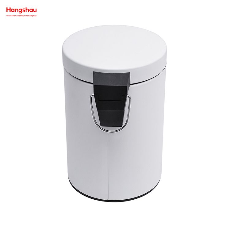 3L Stainless Steel Round Pedal Bin Bedroom Household Plastic Foot Pedal Dust Bins Bathroom Simple Dustbin Garbage Can Office Pedal Waste Bin For Indoor Trash Can Small Trash Can 