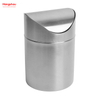 3.5L stainless steel round push bin Swing Lid Waste Bin Hotel Room Metal Trash Bin Waste Bin Dustbin Steel Recycle Bin Metal Trash Can With Cover Lid
