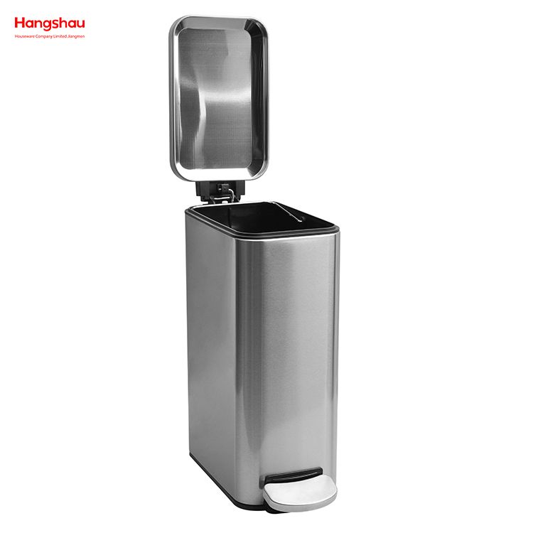 8L Stainless Steel Rectangular Pedal Bin Hotel Dust Bin Stainless Steel Foot Pedal Dustbin With Rubbish Bin Garbage For Kitchen Hotel Office Trash Can