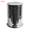 12L Bathroom Round Stainless Steel Polish Trash Can With Foot Pedal Trash Bin Household Kitchen Mirror Polishing Shape Soft Closing Waste Bin Dustbin Garbage Can 
