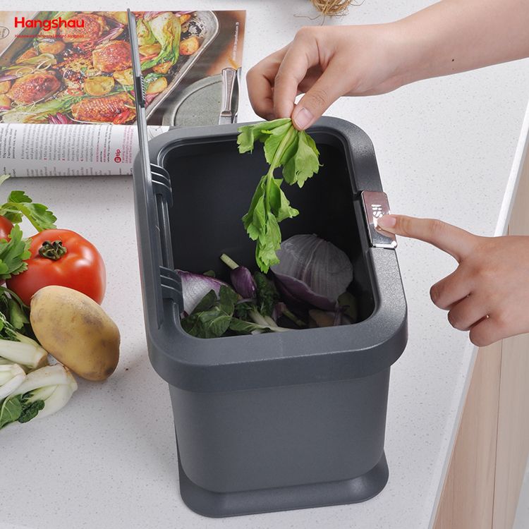 Direct Manufacturer Plastic Compost Bin Kitchen Rectangular Food Trash Can With Filter