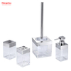 Bathroom Polishing Accessories Luxury Set Transparent Plastic Luxury Family Soap Dispenser Toothbrush Holder Tumbler Soap Dish PP 
