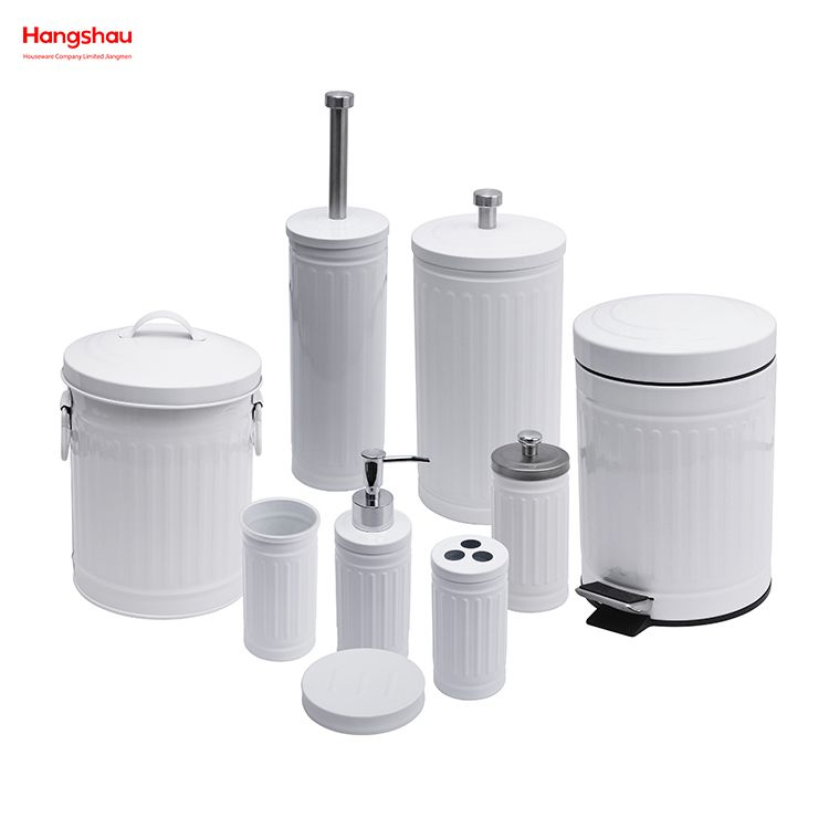 Powder Coated White Luxury Family Soap Dispenser Toothbrush Holder Tumbler Soap Dish Bathroom Accessories Luxury Set Toiletbrush Holder