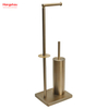 Aureate Bronze Brushed And Anti-fingerprint Lacquer Spraying Metal Toilet Brush Holder Lacquer Spraying Free Standing Stainless Steel Toilet Brush And Paper Holder Standing 