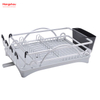 Countertop Dish Rack Cup Holder Alloy Dish Rack over Sink Organizer Metal Drying Dish Tray Rack Kitchen Double Deck Aluminum Stand Dish Rack 