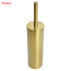 Luxury Golden Lacquer Spraying Household Bathroom Stainless Steel Toilet Brush Holder Matte Toilet Cleaning Brush Holder Commode Clean Brush Holder