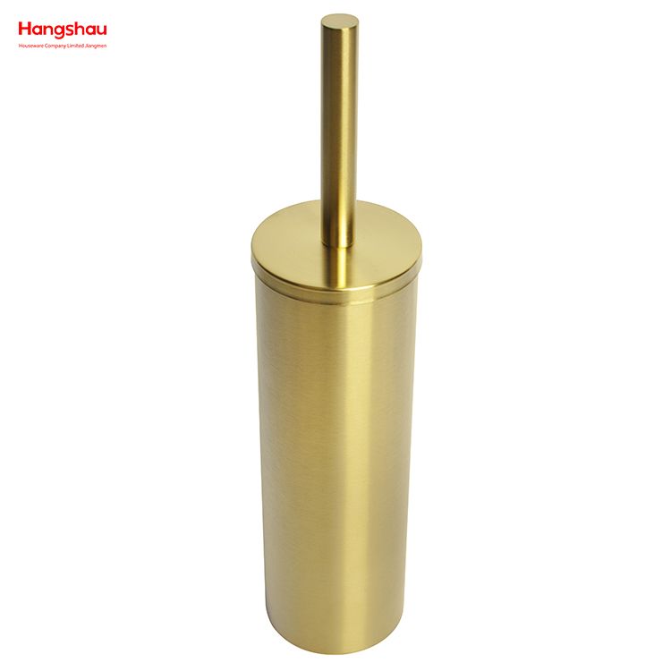 Luxury Golden Lacquer Spraying Household Bathroom Stainless Steel Toilet Brush Holder Matte Toilet Cleaning Brush Holder Commode Clean Brush Holder