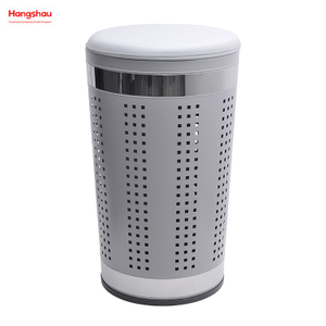Large Home Storage Basket Laundry Hamper Metal Laundry Basket with Lid Washing Storage Dirty Clothes Laundry Basket 