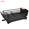 Black Powder Coated Stand Dish Rack Countertop Dish Rack Cup Holder Aluminum Alloy Dish Rack over Sink Organizer Metal Drying Plastic Dish Tray Rack Kitchen 