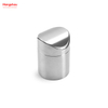Table Top Waste Bin Metal Waste Bin With Push Lid Round Shape Desktop Dustbin