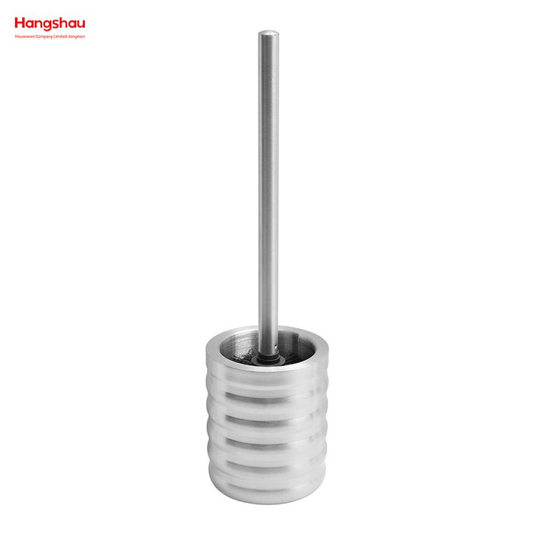 Stainless Steel Matte Bathroom Toilet Standing Metal Black Powder Coated Iron Toilet Brush with Holder Plastic Brush Cleaning Set