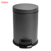 Brushed And Graphite Grey Lacquer Spraying Household Bathroom Stainless Steel 3L Pedal Trash Bin With Cover Closing Slowly And Mutely Round Trash Bin Waste Bin Dustbin
