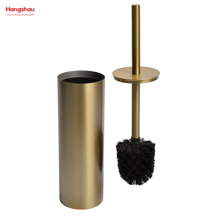 Golden Lacquer Spraying Household Bathroom Stainless Steel 304# Toilet Brush Holder Matte Toilet Cleaning Brush Holder Wc Clean Brush Holder