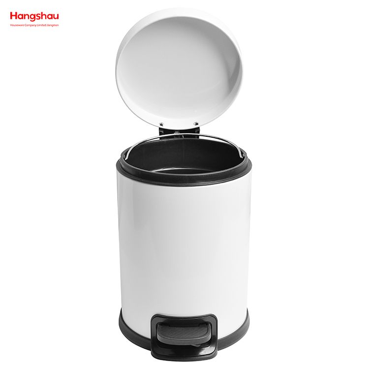 stainless steel pedal waste bin White