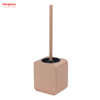 Square Luxury Metal Standing Toilet Brush Shiny Varnished Stainless Steel Bathroom Toilet with Holder Plastic Brush Cleaning Set 