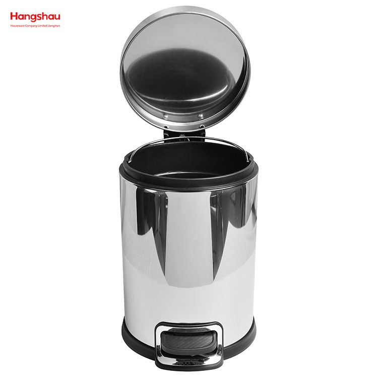 Mirror Polishing stainless steel pedal waste bin