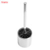 Mirror Polishing Metal Standing Toilet Brush with Holder Plastic Brush Cleaning Set Stainless Steel Matte Bathroom Toilet 