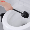 Bathroom Toilet Standing Metal Black Powder Coated Iron Toilet Brush with Holder Plastic Brush Cleaning Set