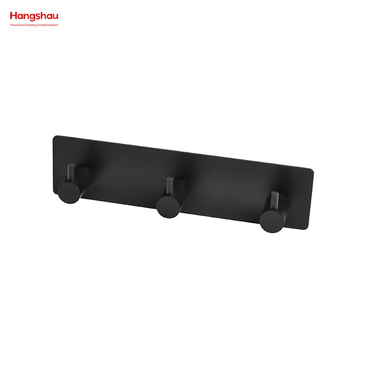 Three Hooks Stainless Steel Sticky Hook Adhesive Wall Hanging Hook with Dual Adhesive Tape Bathroom Metal Hooks for Wall