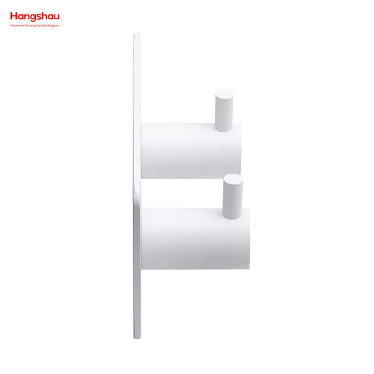 Bathroom Metal Hooks for Wall Two Hooks Stainless Steel Sticky Hook Adhesive Wall Hanging Hook with Dual Adhesive Tape 