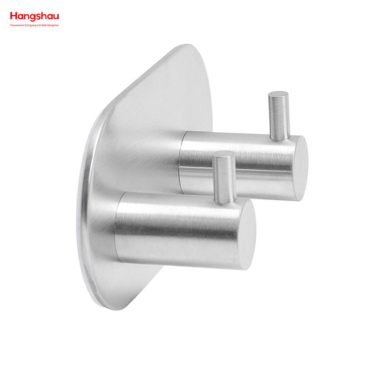 Stainless Steel Sticky Hook Adhesive Wall Hanging Hook with Dual Adhesive Tape Towel Hooks Bathroom Metal Hooks for Wall 