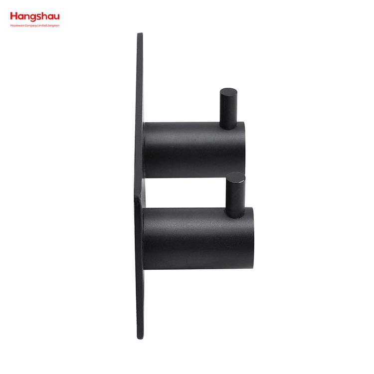Two Hooks Stainless Steel Sticky Hook Adhesive Wall Hanging Hook with Dual Adhesive Tape Bathroom Metal Hooks for Wall