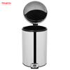 Household Kitchen Bathroom 20L Stainless Steel Polish Trash Can With Foot Pedal Round Shape Mirror Polishing Trash Bin